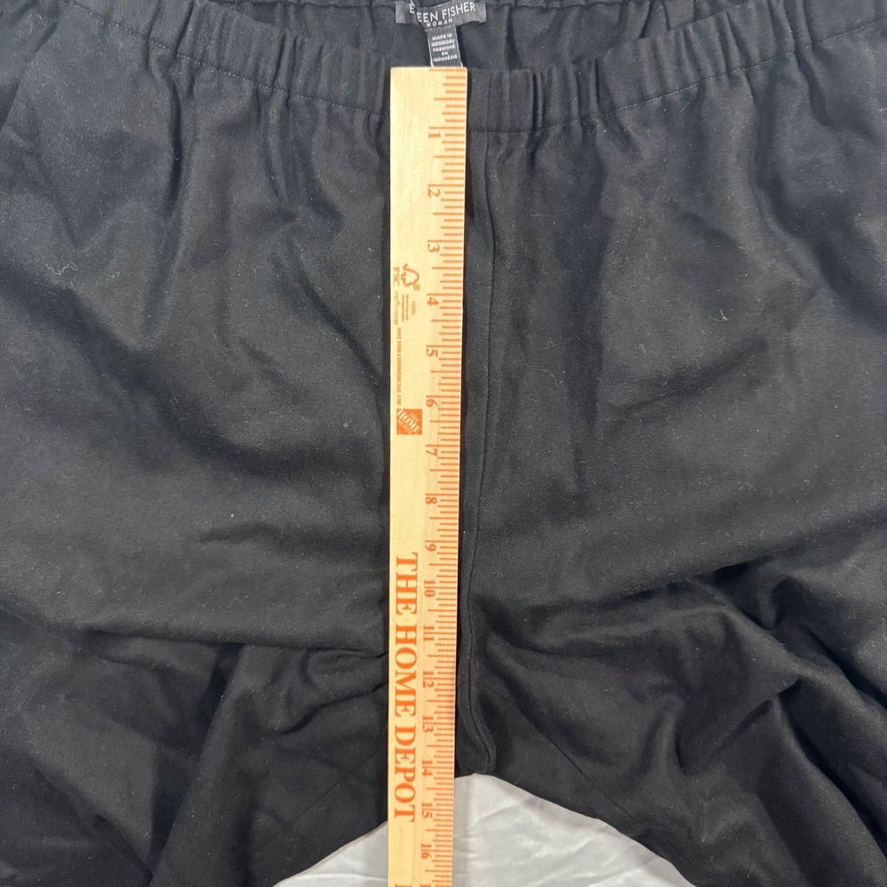 NWT Eileen Fisher Soft Wool Flannel Tapered Ankle Pants Black Women's 1X $228 - Picture 6 of 10
